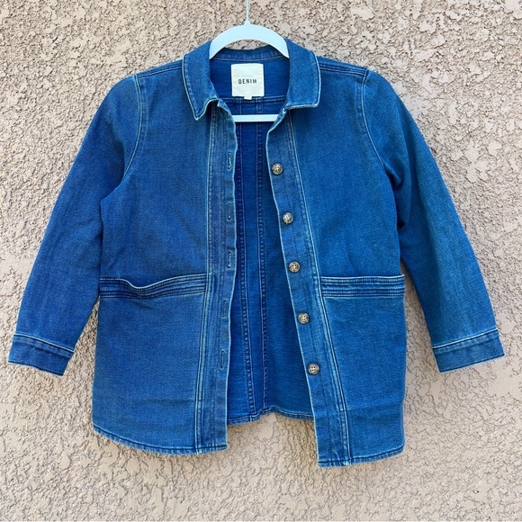 Sezane Kids Denim Jean Jacket In Blue